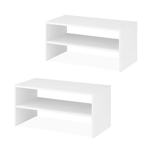 Whitmor Whitmor Wood Stackable 2-Shelf Shoe Rack, White, 24 inches，2 P — Key specifications at a glance