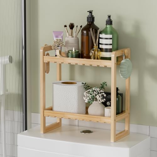 AmazerBath AmazerBath Bamboo Over The Toilet Storage Shelf - 2-Tier Ba — Build quality and design details up close