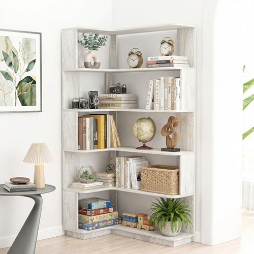 Arvolia Arvolia 6 Tier Corner Bookshelf, Freestanding L-Shaped Wooden — Key features at a glance