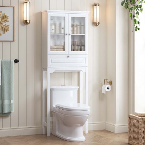 Spirich Spirich Over the Toilet Storage Cabinet with Moru Glass Doors, — Build quality and design details up close