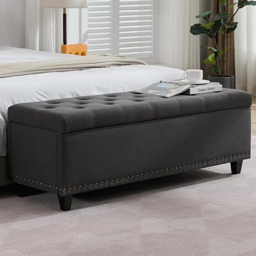 Tbfit Tbfit 50.8" Ottoman With Storage, Storage Bench with Button-Tuft — Build quality and design details up close