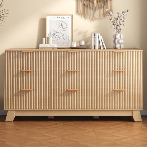 DUMOS DUMOS Fluted 9 Drawer Dresser for Bedroom, 57.1" Wide Chest of D — Key features at a glance