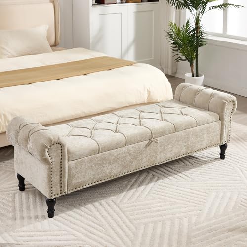 HOMYKA HOMYKA Storage Bed Bench for Bedroom, Chenille 67" End of Bed K — Key features at a glance