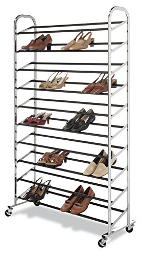 Whitmor Whitmor 10 Tier Shoe Tower, 50 Pair, Chrome — Build quality and design details up close