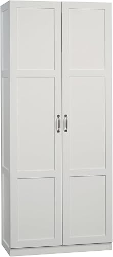 Sauder Select Storage Cabinet/ Pantry cabinets, White finish — Manufacturer product photo — sauder beginnings vs prepac hangups st