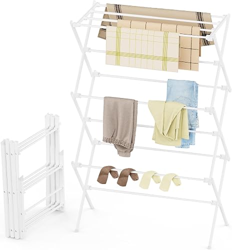 FILROUG Drying Rack Clothing, 3-Tier Clothes Drying Rack Foldable, Ant — Build quality and design details up close