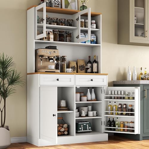 Tall Pantry Cabinet, Modern Kitchen Hutch with Microwave Stand, Kitche — Side-by-side comparison of top picks in this category