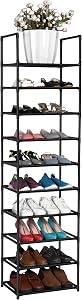 FIDUCIAL HOME 10 Tiers Shoe Rack 20-25 Pairs Sturdy Shoe Shelf