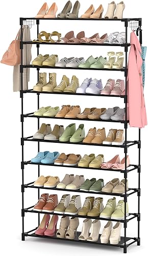 LANTEFUL 10 Tiers Shoe Rack 50 Pairs Large Capacity Tall Shoe Organize — Real-world performance testing in action