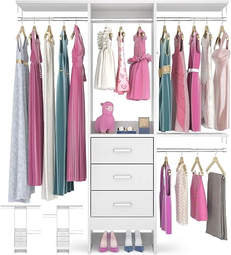 Besiost 4FT Small Closet System with 3 Fabric Drawers, 48'' Closet Org — Build quality and design details up close