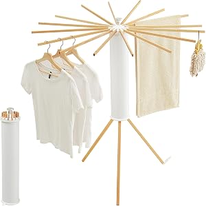 JOOM Tripod Clothes Drying Rack, Garment Rack Portable and Foldable Space Saving Laundry D