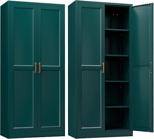 SteeLoong Kitchen Pantry Cabinet,71”Green Metal Pantry Storage Cabinet — Real-world performance testing in action