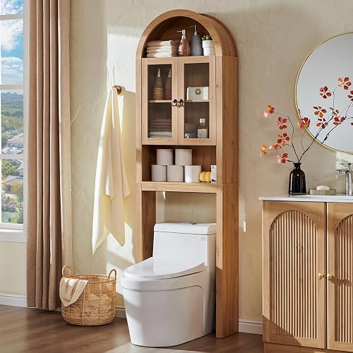 IFGET Arched Over The Toilet Storage Cabinet with Acrylic Doors, Moder — Our recommended configuration for best results