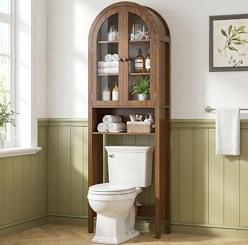 Arched Over The Toilet Storage Cabinet with Acrylic Doors, 4 Tier Smal — Real-world performance testing in action