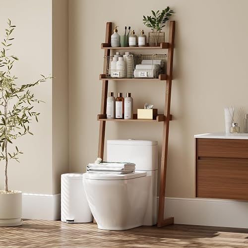 YQJJGL Over The Toilet Storage Shelf Wood, 3-Tier Above Toilet Organiz — Build quality and design details up close