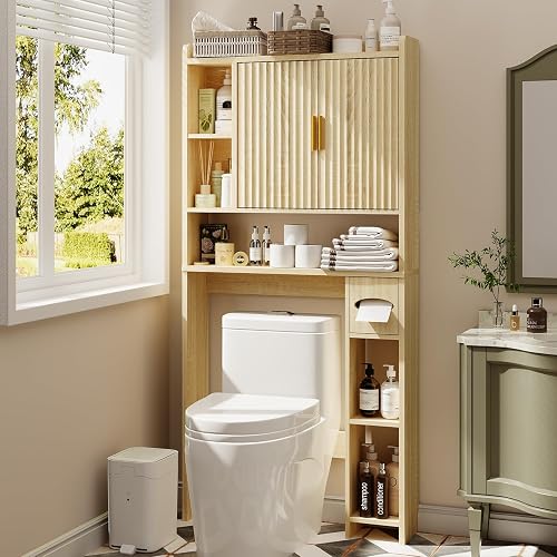knoworld Fluted Over The Toilet Storage Cabinet, Above Toilet Bathroom — Our recommended configuration for best results