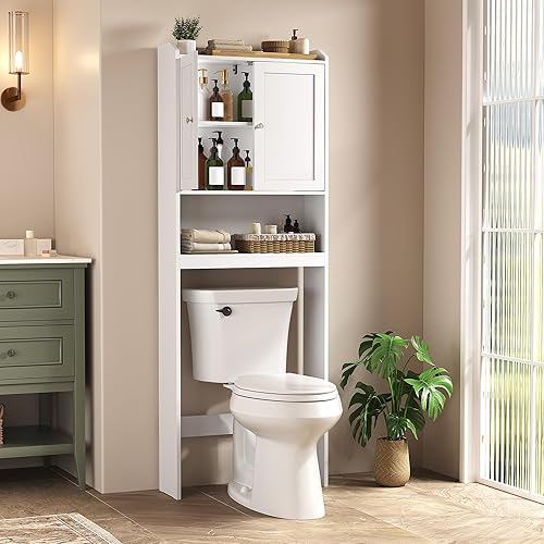 VASAGLE Over the Toilet Storage Cabinet, Bathroom Storage Cabinet with — Build quality and design details up close