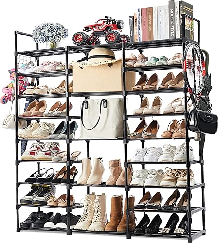 Mavivegue 9-Tier Metal Shoe Rack - Holds 50-55 Pairs, Tall Storage She — Real-world performance testing in action