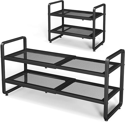 SNTD Shoe Rack - Expandable Shoe Organizer for Closet, Adjustable Meta — Design and materials in detail