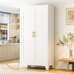 GAIOUS 75.2" Tall Metal Storage Cabinet with 2 Doors and 5 Adjustable Shelves, New up