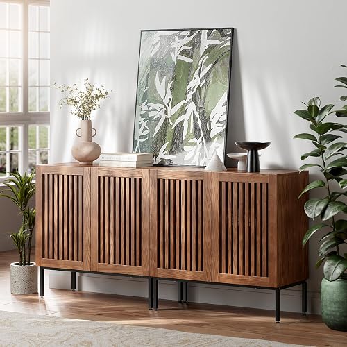 BVIUNTWO Set of 2 Accent Storage Cabinet with Doors and Adjustable She — Build quality and design details up close