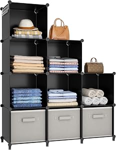 HOMIDEC Closet Organizers and Storage, 9 Cube Storage Organizer, Portable Closet Organizer