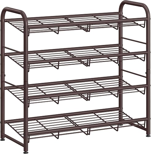 SONGMICS Stackable Shoe Rack, 4 Tier Metal Shoes Rack Storage Shelf, H — Key features at a glance