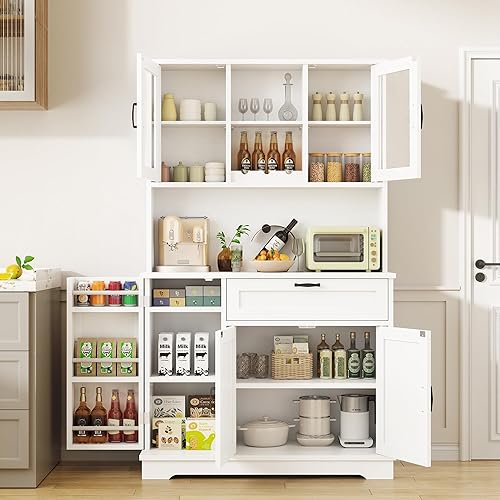 Shintenchi Kitchen Pantry Storage Cabinet, Freestanding Buffet Cabinet — Our recommended configuration for best results