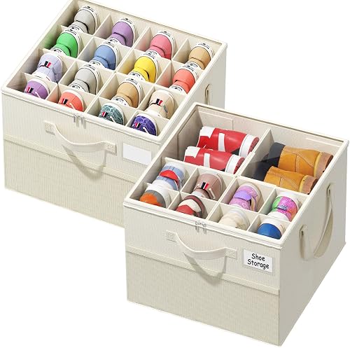 NestOrganix 2 Pack Shoe Organizer for Closet, Large Shoe Box Storage C — Our recommended configuration for best results