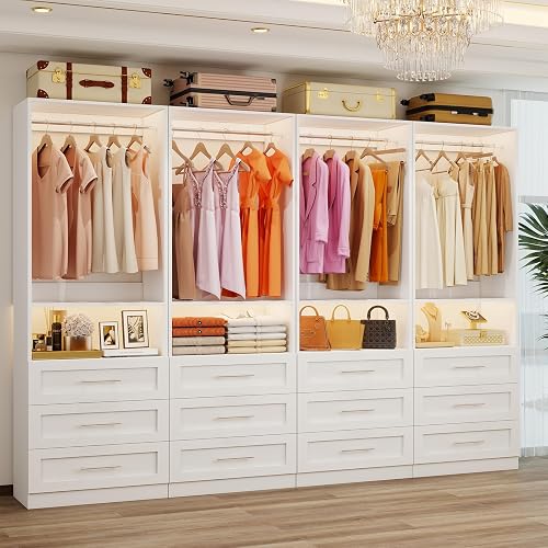 Closet System with 4 Sets, 8FT-21FT Customizable Closet Organizer Syst — Our recommended configuration for best results