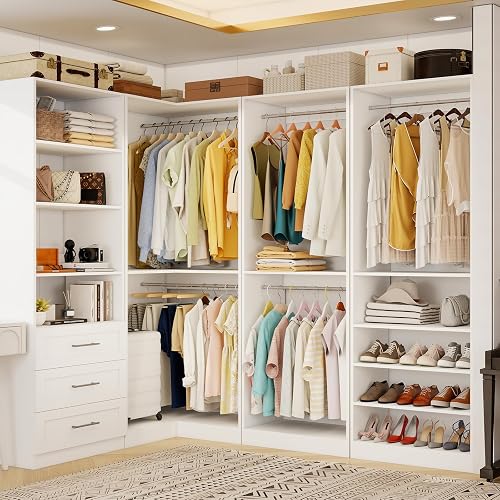 Sokiche Closet Organizer System of 4 Sets with 3 Drawers, 9 Hanging Ro — Build quality and design details up close