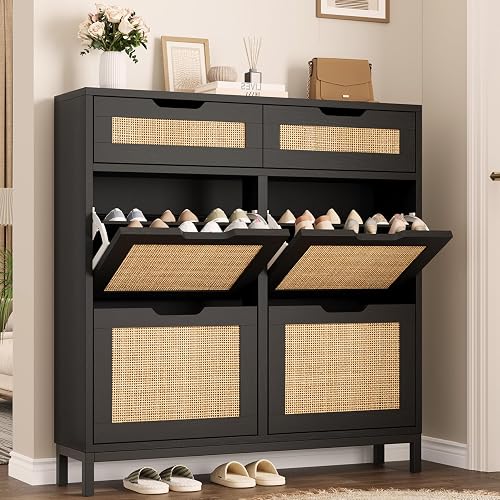 Jocoevol Rattan Shoe Cabinet for Entryway, Boho Shoe Storage Cabinet w — Side-by-side comparison of top picks in this category