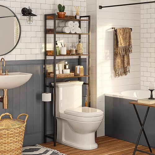 MAHANCRIS Over The Toilet Storage, 4-Tier Bathroom Organizer Shelf, Fr — Real-world performance testing in action