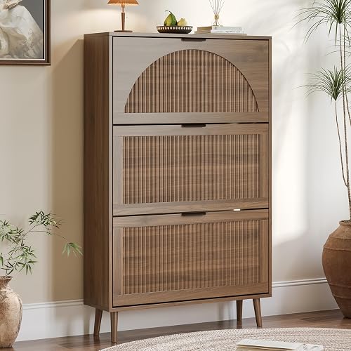 BORNOON Shoe Cabinet for Entryway with 3 Flip Drawers, Slim Wooden Sho — Real-world performance testing in action